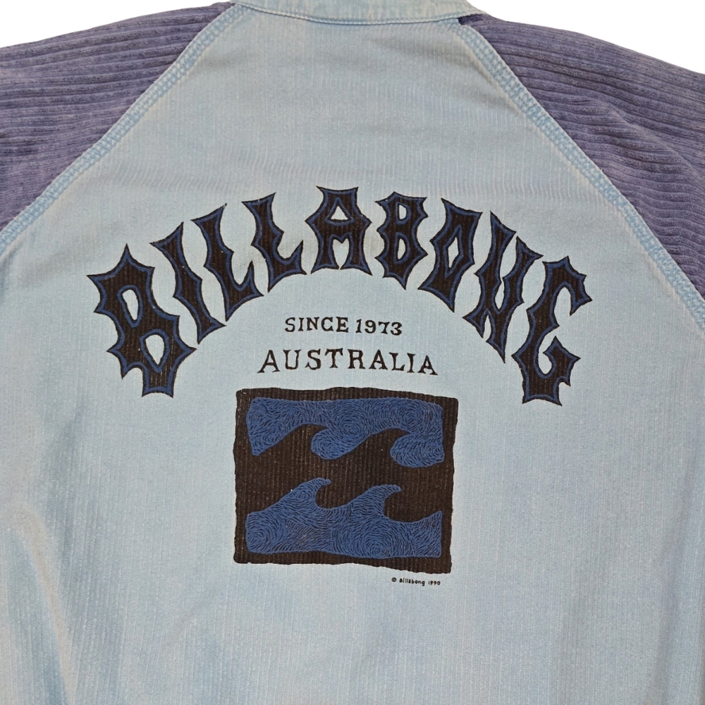 VINTAGE Billabong Jacket Mens Large Two Tone Blue Surf Skate 90s Corduroy - Picture 6 of 10